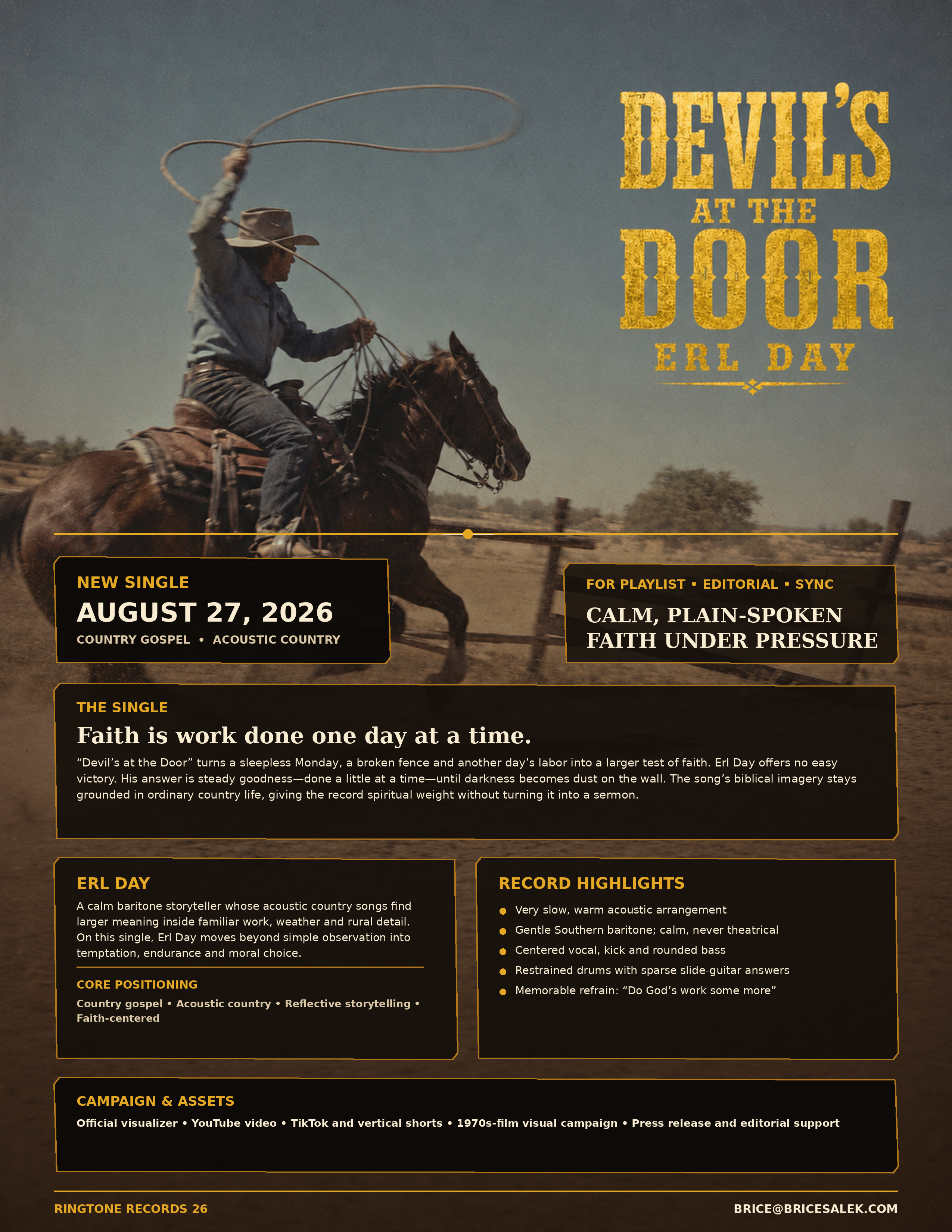 Official one-sheet for Devil’s at the Door by Erl Day